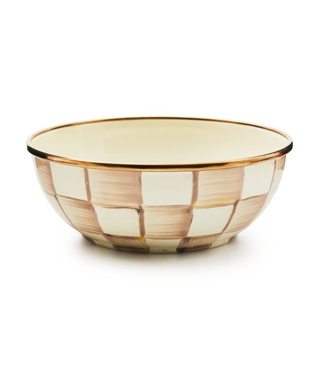 MACKENZIE CHILDS Mocha Check Everyday Bowl