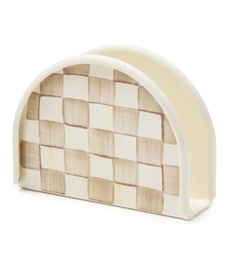 MACKENZIE CHILDS Mocha Check Napkin Holder
