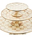 MACKENZIE CHILDS Mocha Check Small Pedestal Platter
