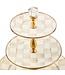 MACKENZIE CHILDS Mocha Check Three Tier Sweet Stand