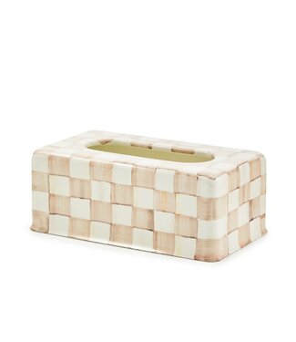 MACKENZIE CHILDS Mocha Check Standard Tissue Box Cover
