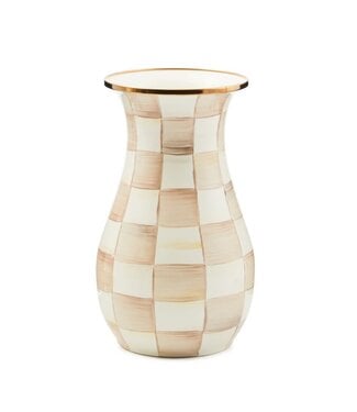 MACKENZIE CHILDS Mocha Check Tall Vase