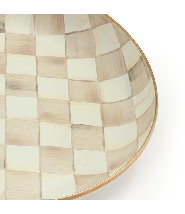 MACKENZIE CHILDS Mocha Check Abundant Bowl