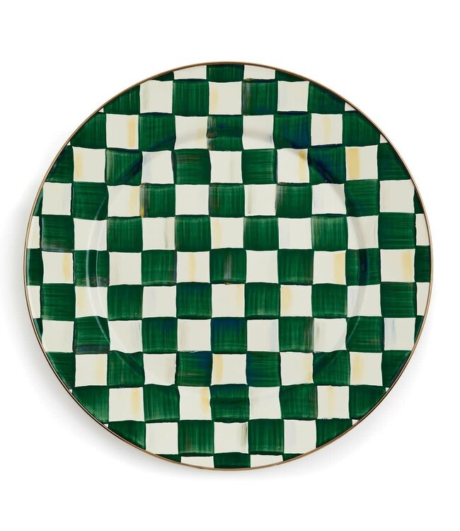 MACKENZIE CHILDS Emerald Check Serving Platter