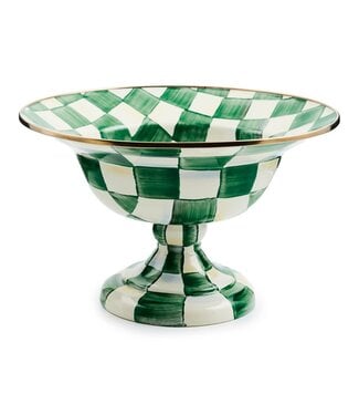 MACKENZIE CHILDS Emerald Check Large Compote