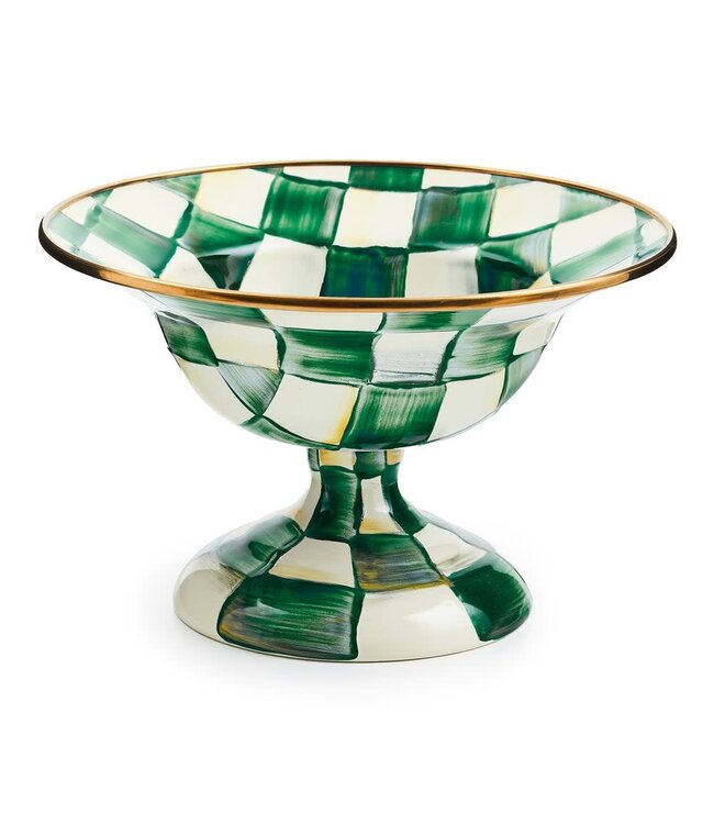 MACKENZIE CHILDS Emerald Check Small Compote