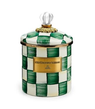 MACKENZIE CHILDS Emerald Check Small Canister