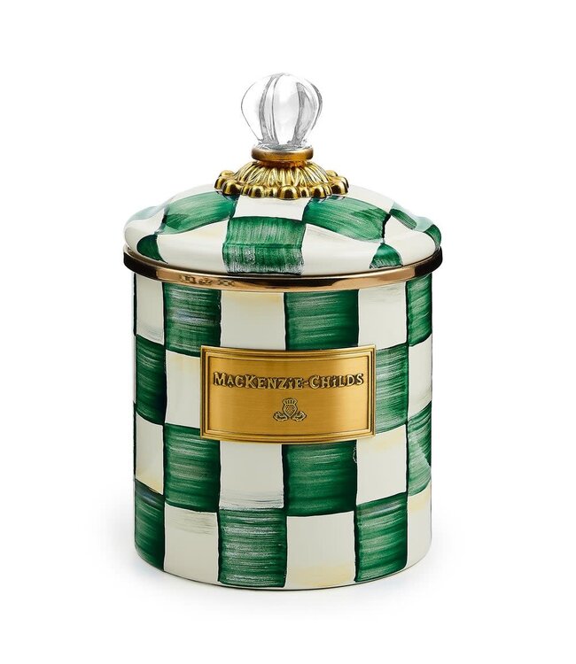 MACKENZIE CHILDS Emerald Check Small Canister