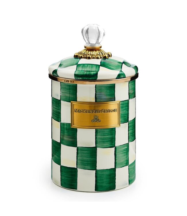 MACKENZIE CHILDS Emerald Check Medium Canister