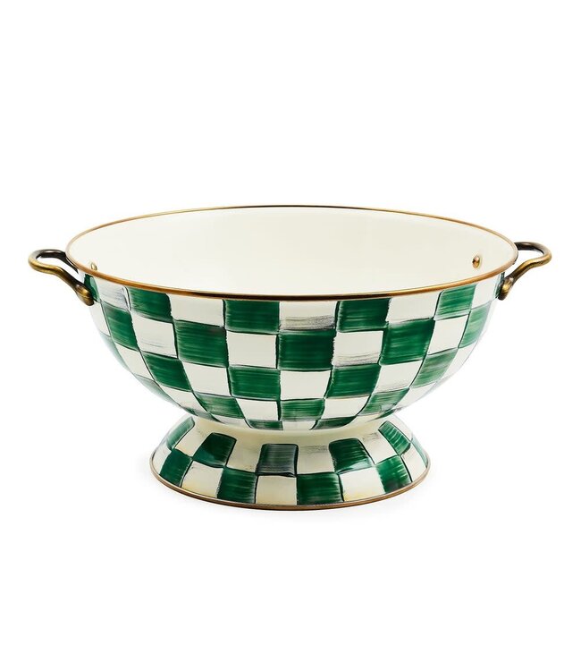 MACKENZIE CHILDS Emerald Check Everything Bowl
