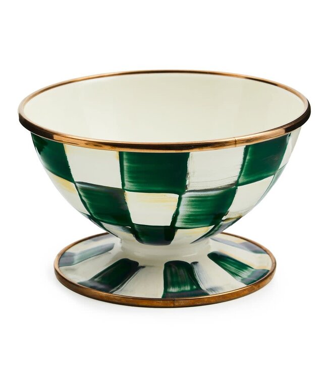 MACKENZIE CHILDS Emerald Check Ice Cream Dish