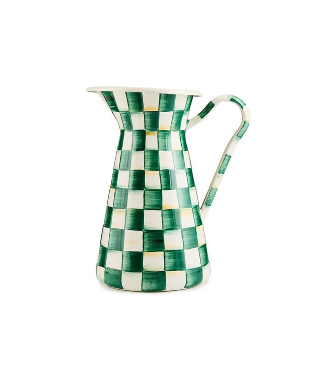 MACKENZIE CHILDS Emerald Check Large Practical Pitcher