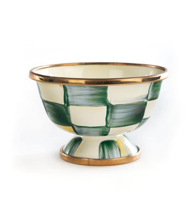 MACKENZIE CHILDS Emerald Check Little Sugar Bowl