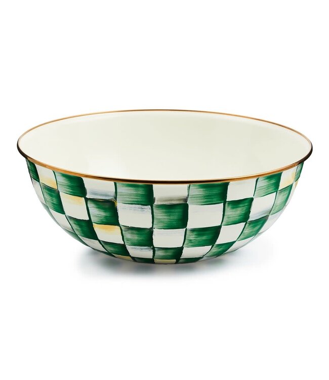 MACKENZIE CHILDS Emerald Check Enamel Everyday Bowl