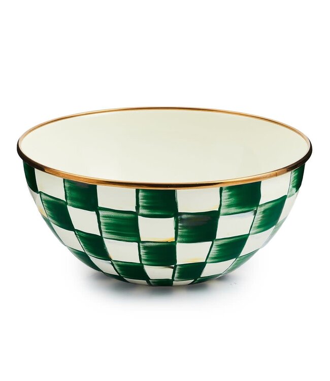 MACKENZIE CHILDS Emerald Check Enamel Everyday Bowl
