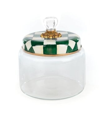 MACKENZIE CHILDS Emerald Check Medium Kitchen Canister