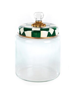 MACKENZIE CHILDS Emerald Check Large Kitchen Canister