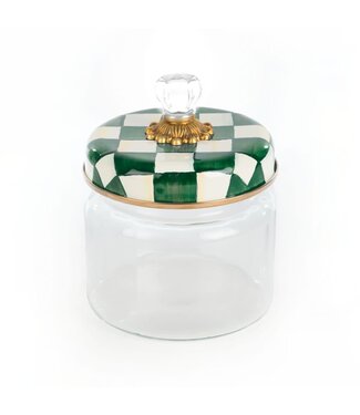 MACKENZIE CHILDS Emerald Check Small Kitchen Canister