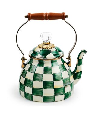 MACKENZIE CHILDS Emerald Check 2 Quart Tea Kettle