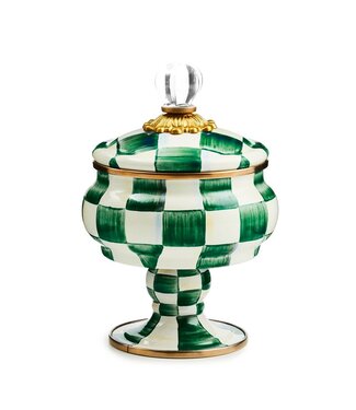 MACKENZIE CHILDS Emerald Check Curiosity Pot