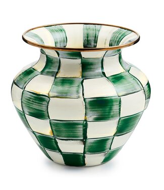 MACKENZIE CHILDS Emerald Check Large Vase