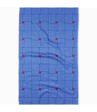 GEOMETRY Woven Blue Tea Towel