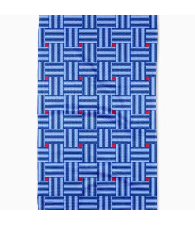 GEOMETRY Woven Blue Tea Towel