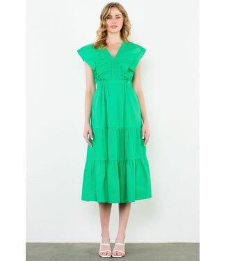 Stella Ruffle Shoulder Tiered Floral Maxi Dress