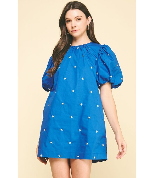 Miggy Star Embroidered Mini Dress