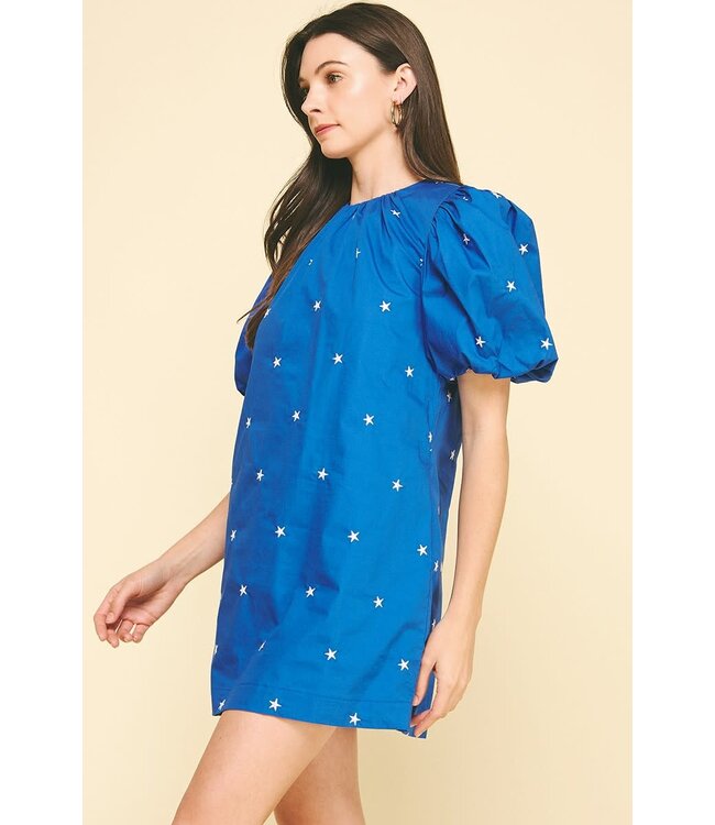 Miggy Star Embroidered Mini Dress