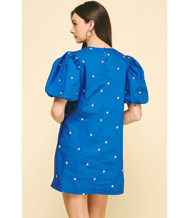 Miggy Star Embroidered Mini Dress