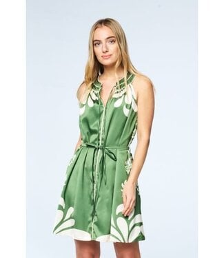 Kyndra Engineer Print Halter Dress
