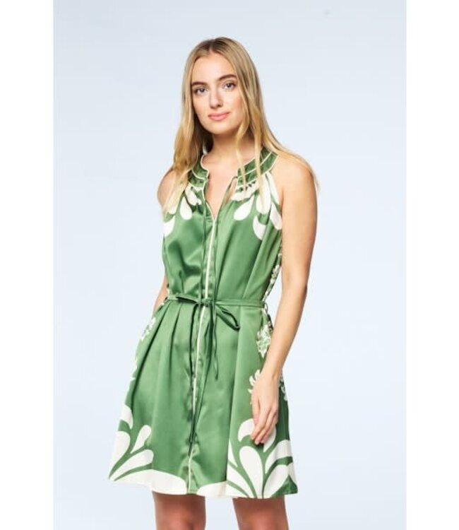 Kyndra Engineer Print Halter Dress