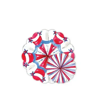 ROSANNE BECK COLLECTIONS Handpainted Patriotic Pinwheels Doily Set