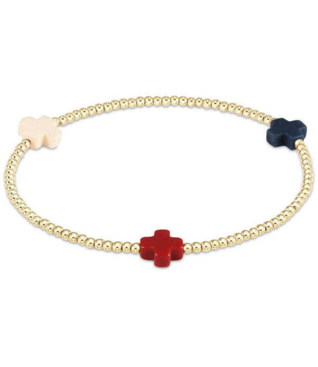 ENEWTON Signature Cross 2mm Bead Bracelet - Firecracker