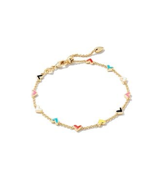 KENDRA SCOTT Haven Heart Delicate Chain Bracelet Gold Multi Mix