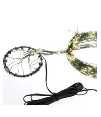 Diamond Cascade Lights Warm White Twinkle 832L (8  foot) - Green Wire