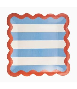 Ric Rac Trim Paper Plates Hamptons Stripes
