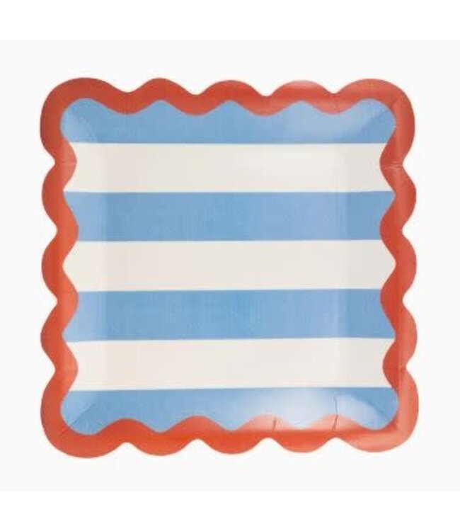 Ric Rac Trim Paper Plates Hamptons Stripes