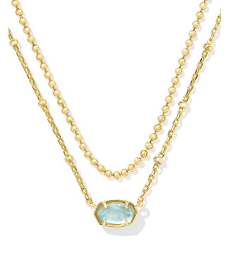 KENDRA SCOTT Emilie Multi Strand Necklace - Gold Light Blue Illusion