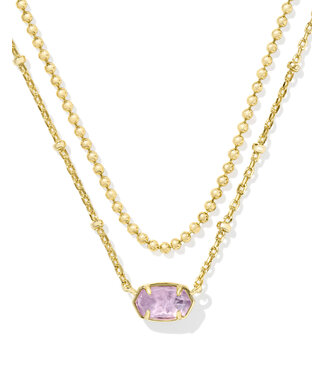 KENDRA SCOTT Emilie Multi Strand Necklace - Gold Purple Amethyst