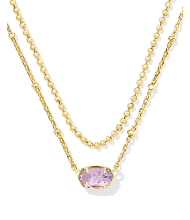 KENDRA SCOTT Emilie Multi Strand Necklace - Gold Purple Amethyst