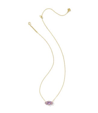 KENDRA SCOTT Lindy Rae Elisa Pendant Necklace - Gold Violet Crystal