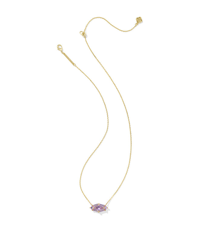 KENDRA SCOTT Lindy Rae Elisa Pendant Necklace - Gold Violet Crystal