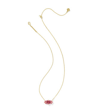 KENDRA SCOTT Lindy Rae Elisa Pendant Necklace - Gold Pink Crystal