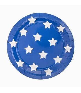 Lady Liberty Paper Plates Blue Stars