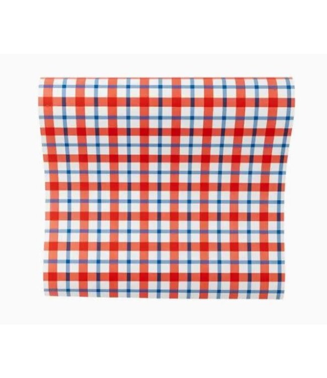 Americana Plaid Paper Table Runner