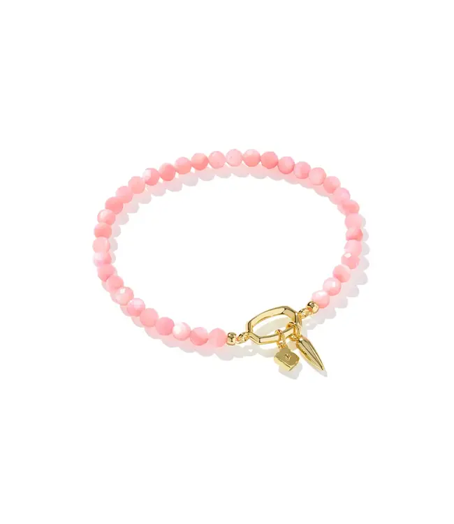 KENDRA SCOTT Sylvia Stretch Bracelet - Gold Pink Chalcedony