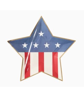 Star Shaped Paper Plates Denim and Stripes