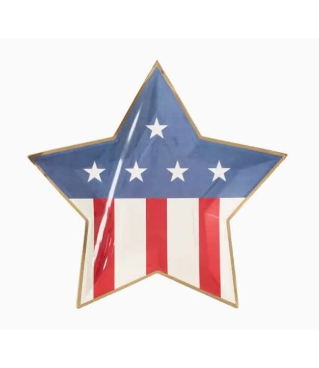 Star Shaped Paper Plates Denim and Stripes